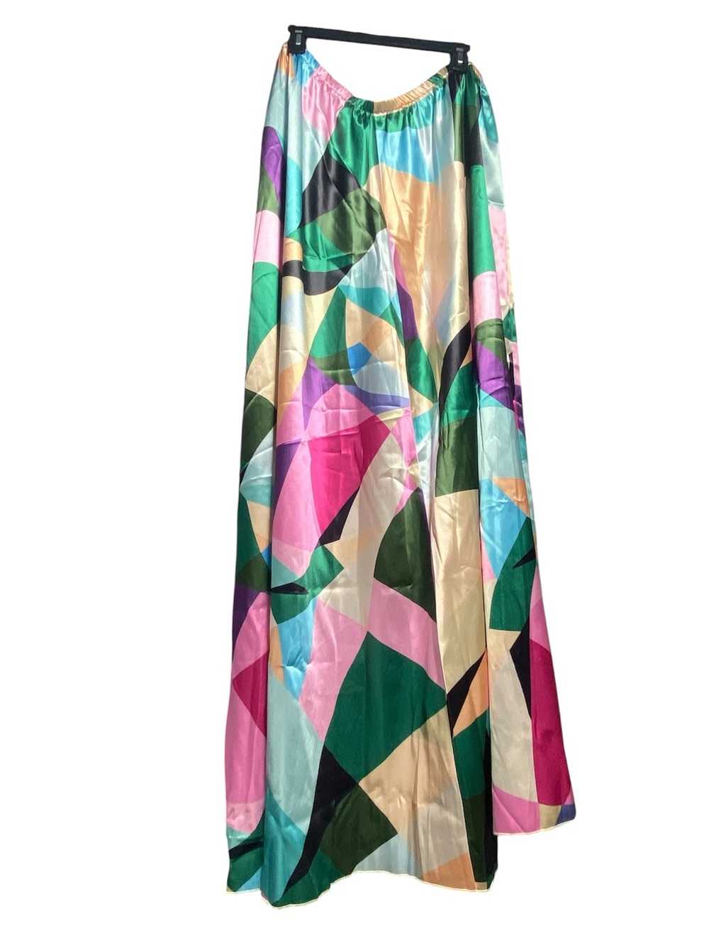 SHEIN Women's Multicolor Abstract Maxi Skirt - Vibrant Geometric Print